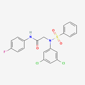 molecular formula C20H15Cl2FN2O3S B4929661 N~2~-(3,5-dichlorophenyl)-N~1~-(4-fluorophenyl)-N~2~-(phenylsulfonyl)glycinamide 