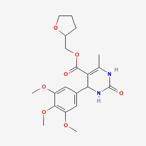 molecular formula C20H26N2O7 B4929676 tetrahydro-2-furanylmethyl 6-methyl-2-oxo-4-(3,4,5-trimethoxyphenyl)-1,2,3,4-tetrahydro-5-pyrimidinecarboxylate 