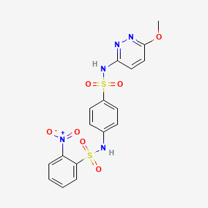 molecular formula C17H15N5O7S2 B4929682 N-(4-{[(6-methoxy-3-pyridazinyl)amino]sulfonyl}phenyl)-2-nitrobenzenesulfonamide 