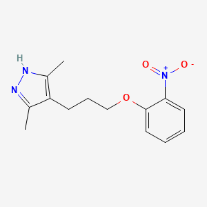 molecular formula C14H17N3O3 B4929694 3,5-dimethyl-4-[3-(2-nitrophenoxy)propyl]-1H-pyrazole 