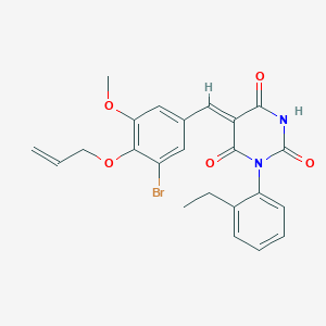 molecular formula C23H21BrN2O5 B4929701 5-[4-(allyloxy)-3-bromo-5-methoxybenzylidene]-1-(2-ethylphenyl)-2,4,6(1H,3H,5H)-pyrimidinetrione 