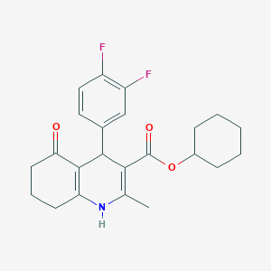 molecular formula C23H25F2NO3 B4929715 cyclohexyl 4-(3,4-difluorophenyl)-2-methyl-5-oxo-1,4,5,6,7,8-hexahydro-3-quinolinecarboxylate 