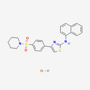 molecular formula C24H24BrN3O2S2 B4929723 N-1-naphthyl-4-[4-(1-piperidinylsulfonyl)phenyl]-1,3-thiazol-2-amine hydrobromide 