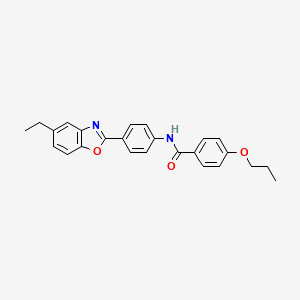 molecular formula C25H24N2O3 B4929780 N-[4-(5-ethyl-1,3-benzoxazol-2-yl)phenyl]-4-propoxybenzamide 