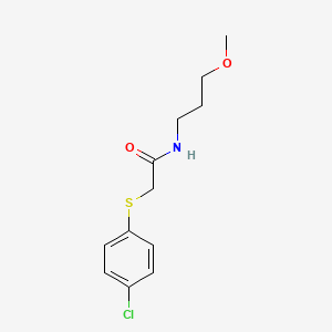 molecular formula C12H16ClNO2S B4929796 2-[(4-chlorophenyl)thio]-N-(3-methoxypropyl)acetamide 