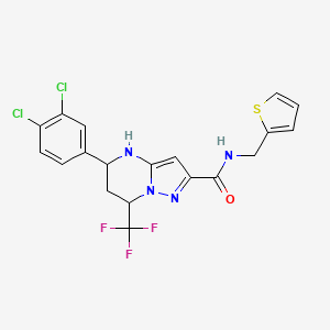 molecular formula C19H15Cl2F3N4OS B4929814 5-(3,4-dichlorophenyl)-N-(2-thienylmethyl)-7-(trifluoromethyl)-4,5,6,7-tetrahydropyrazolo[1,5-a]pyrimidine-2-carboxamide 