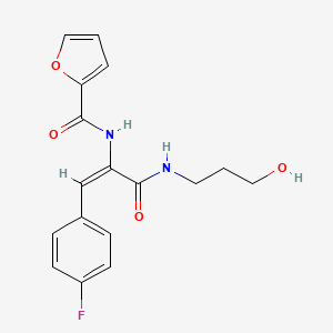 molecular formula C17H17FN2O4 B4929820 N-(2-(4-fluorophenyl)-1-{[(3-hydroxypropyl)amino]carbonyl}vinyl)-2-furamide 