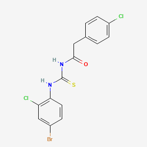 molecular formula C15H11BrCl2N2OS B4929828 N-{[(4-bromo-2-chlorophenyl)amino]carbonothioyl}-2-(4-chlorophenyl)acetamide 