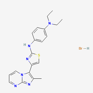 N,N-diethyl-N'-[4-(2-methylimidazo[1,2-a]pyrimidin-3-yl)-1,3-thiazol-2-yl]-1,4-benzenediamine hydrobromide
