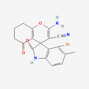 2-amino-4'-bromo-5'-methyl-2',5-dioxo-1',2',5,6,7,8-hexahydrospiro[chromene-4,3'-indole]-3-carbonitrile
