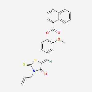 molecular formula C25H19NO4S2 B4929860 4-[(3-allyl-4-oxo-2-thioxo-1,3-thiazolidin-5-ylidene)methyl]-2-methoxyphenyl 1-naphthoate 