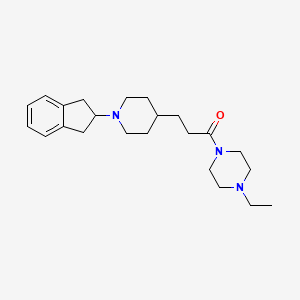 molecular formula C23H35N3O B4929889 1-{3-[1-(2,3-dihydro-1H-inden-2-yl)-4-piperidinyl]propanoyl}-4-ethylpiperazine 
