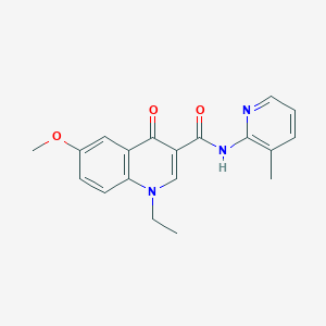 molecular formula C19H19N3O3 B4929901 1-ethyl-6-methoxy-N-(3-methyl-2-pyridinyl)-4-oxo-1,4-dihydro-3-quinolinecarboxamide 