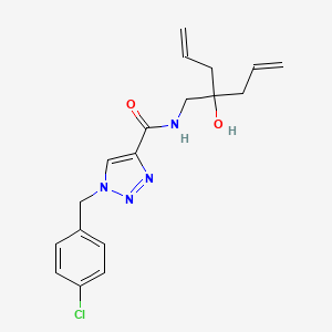 molecular formula C18H21ClN4O2 B4929917 N-(2-allyl-2-hydroxy-4-penten-1-yl)-1-(4-chlorobenzyl)-1H-1,2,3-triazole-4-carboxamide 