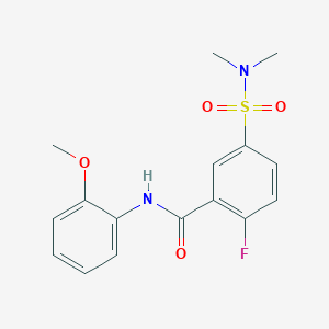 molecular formula C16H17FN2O4S B4929918 5-[(dimethylamino)sulfonyl]-2-fluoro-N-(2-methoxyphenyl)benzamide 