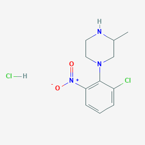 molecular formula C11H15Cl2N3O2 B4929931 1-(2-chloro-6-nitrophenyl)-3-methylpiperazine hydrochloride CAS No. 5760-07-6