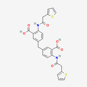 molecular formula C27H22N2O6S2 B4929946 3,3'-methylenebis{6-[(2-thienylacetyl)amino]benzoic acid} 