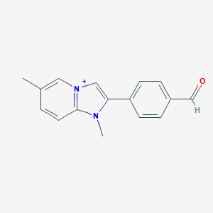 molecular formula C16H15N2O+ B492995 2-(4-Formylphenyl)-1,6-dimethylimidazo[1,2-a]pyridin-1-ium 