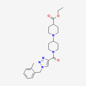 molecular formula C24H33N5O3 B4929957 ethyl 1'-{[1-(2-methylbenzyl)-1H-1,2,3-triazol-4-yl]carbonyl}-1,4'-bipiperidine-4-carboxylate 