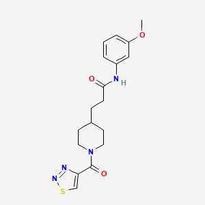 molecular formula C18H22N4O3S B4929962 N-(3-methoxyphenyl)-3-[1-(1,2,3-thiadiazol-4-ylcarbonyl)-4-piperidinyl]propanamide 