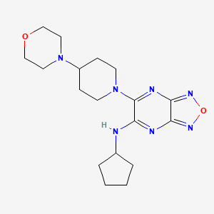 molecular formula C18H27N7O2 B4929984 N-cyclopentyl-6-[4-(4-morpholinyl)-1-piperidinyl][1,2,5]oxadiazolo[3,4-b]pyrazin-5-amine 