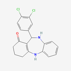 molecular formula C19H16Cl2N2O B4929997 11-(3,4-dichlorophenyl)-2,3,4,5,10,11-hexahydro-1H-dibenzo[b,e][1,4]diazepin-1-one 