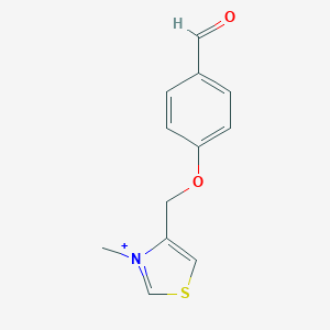 molecular formula C12H12NO2S+ B493000 4-[(4-Formylphenoxy)methyl]-3-methyl-1,3-thiazol-3-ium 