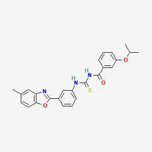 molecular formula C25H23N3O3S B4930014 3-isopropoxy-N-({[3-(5-methyl-1,3-benzoxazol-2-yl)phenyl]amino}carbonothioyl)benzamide 