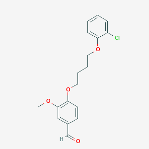 molecular formula C18H19ClO4 B4930027 4-[4-(2-chlorophenoxy)butoxy]-3-methoxybenzaldehyde 