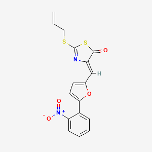 molecular formula C17H12N2O4S2 B4930033 2-(allylthio)-4-{[5-(2-nitrophenyl)-2-furyl]methylene}-1,3-thiazol-5(4H)-one 
