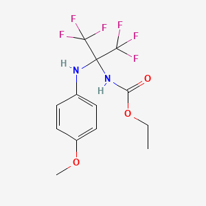 ethyl [2,2,2-trifluoro-1-[(4-methoxyphenyl)amino]-1-(trifluoromethyl)ethyl]carbamate