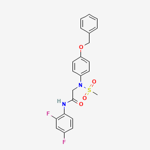 molecular formula C22H20F2N2O4S B4930044 N~2~-[4-(benzyloxy)phenyl]-N~1~-(2,4-difluorophenyl)-N~2~-(methylsulfonyl)glycinamide 