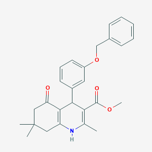 molecular formula C27H29NO4 B4930057 methyl 4-[3-(benzyloxy)phenyl]-2,7,7-trimethyl-5-oxo-1,4,5,6,7,8-hexahydro-3-quinolinecarboxylate 