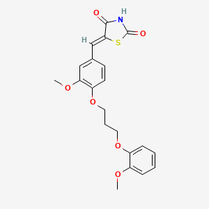 molecular formula C21H21NO6S B4930072 5-{3-methoxy-4-[3-(2-methoxyphenoxy)propoxy]benzylidene}-1,3-thiazolidine-2,4-dione 
