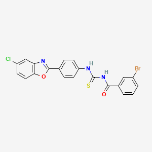 molecular formula C21H13BrClN3O2S B4930087 3-bromo-N-({[4-(5-chloro-1,3-benzoxazol-2-yl)phenyl]amino}carbonothioyl)benzamide 