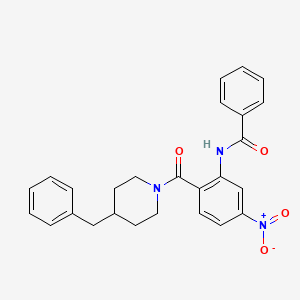 molecular formula C26H25N3O4 B4930102 N-{2-[(4-benzyl-1-piperidinyl)carbonyl]-5-nitrophenyl}benzamide 