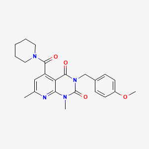 molecular formula C23H26N4O4 B4930107 3-(4-methoxybenzyl)-1,7-dimethyl-5-(1-piperidinylcarbonyl)pyrido[2,3-d]pyrimidine-2,4(1H,3H)-dione 