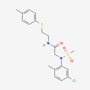 molecular formula C19H23ClN2O3S2 B4930125 N~2~-(5-chloro-2-methylphenyl)-N~1~-{2-[(4-methylphenyl)thio]ethyl}-N~2~-(methylsulfonyl)glycinamide 