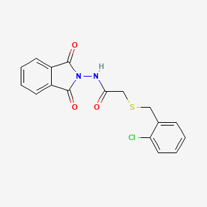 molecular formula C17H13ClN2O3S B4930132 2-[(2-chlorobenzyl)thio]-N-(1,3-dioxo-1,3-dihydro-2H-isoindol-2-yl)acetamide 
