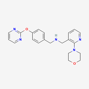molecular formula C21H23N5O2 B4930138 1-[2-(4-morpholinyl)-3-pyridinyl]-N-[4-(2-pyrimidinyloxy)benzyl]methanamine 