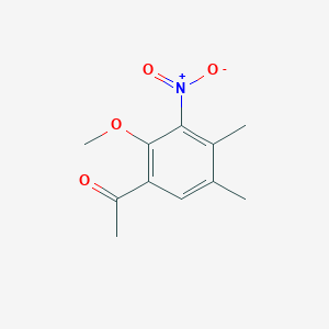 molecular formula C11H13NO4 B493014 1-{3-Nitro-2-methoxy-4,5-dimethylphenyl}ethanone 