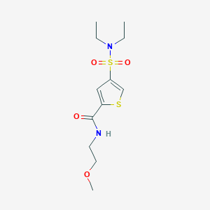 molecular formula C12H20N2O4S2 B4930190 4-[(diethylamino)sulfonyl]-N-(2-methoxyethyl)-2-thiophenecarboxamide 