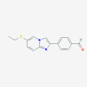 molecular formula C16H14N2OS B493020 4-[6-(Ethylsulfanyl)imidazo[1,2-a]pyridin-2-yl]benzaldehyde 