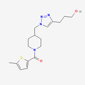 molecular formula C17H24N4O2S B4930227 3-[1-({1-[(5-methyl-2-thienyl)carbonyl]-4-piperidinyl}methyl)-1H-1,2,3-triazol-4-yl]-1-propanol 