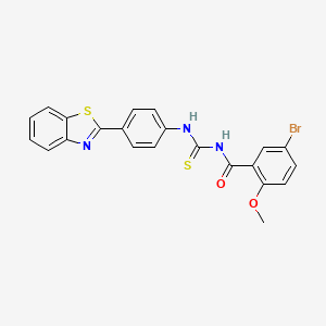 molecular formula C22H16BrN3O2S2 B4930233 N-({[4-(1,3-benzothiazol-2-yl)phenyl]amino}carbonothioyl)-5-bromo-2-methoxybenzamide 