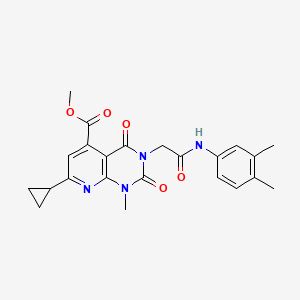 molecular formula C23H24N4O5 B4930237 methyl 7-cyclopropyl-3-{2-[(3,4-dimethylphenyl)amino]-2-oxoethyl}-1-methyl-2,4-dioxo-1,2,3,4-tetrahydropyrido[2,3-d]pyrimidine-5-carboxylate 