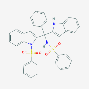 N-(1H-Indol-2-yl(phenyl)(1-(phenylsulfonyl)-1H-indol-2-yl)methyl)benzenesulfonamide