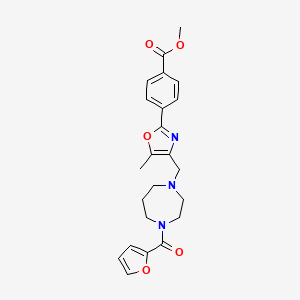 molecular formula C23H25N3O5 B4930255 methyl 4-(4-{[4-(2-furoyl)-1,4-diazepan-1-yl]methyl}-5-methyl-1,3-oxazol-2-yl)benzoate 