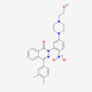 molecular formula C28H29N5O4 B4930265 4-(3,4-dimethylphenyl)-2-{5-[4-(2-hydroxyethyl)-1-piperazinyl]-2-nitrophenyl}-1(2H)-phthalazinone CAS No. 6147-49-5