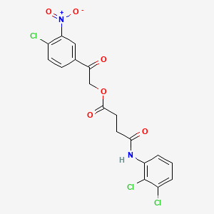 molecular formula C18H13Cl3N2O6 B4930290 2-(4-chloro-3-nitrophenyl)-2-oxoethyl 4-[(2,3-dichlorophenyl)amino]-4-oxobutanoate 